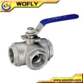 1/2"Stainless steel 3 way ball valve